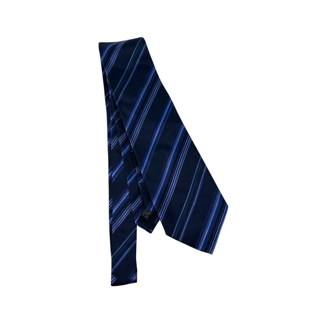 Banana Republic Made in Italy Blue Diagonal Striped 100%‎ Silk Tie NWT